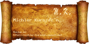 Michler Kurszán névjegykártya